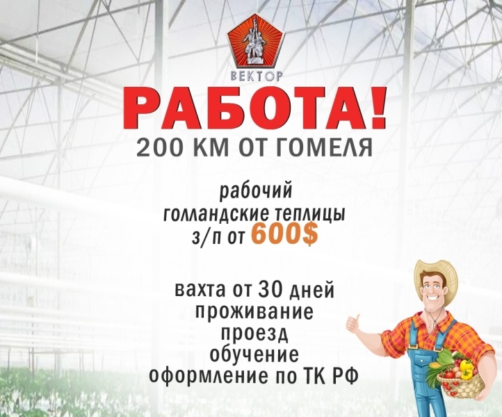 Нужны работники в тепличный комплекс - Изображение #1, Объявление #1650502