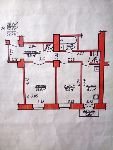 2-комнатная Суворова, пешеходная улица, БАЛКОН, КИРПИЧ - Изображение #1, Объявление #1659833