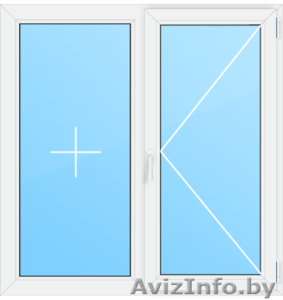 Двустворчатое ПВХ окно