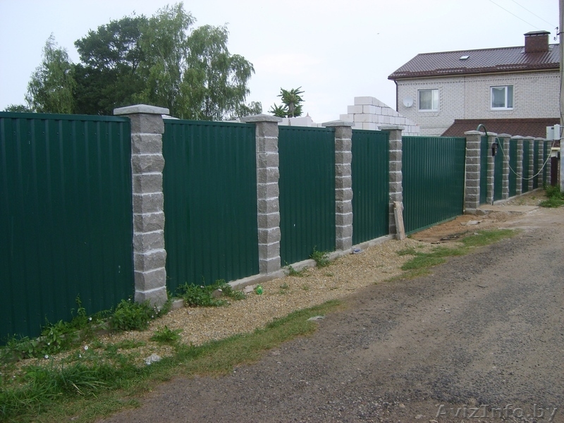 Забор из профнастила, штакетника, декоративного камня и т.д. - Изображение #1, Объявление #952460